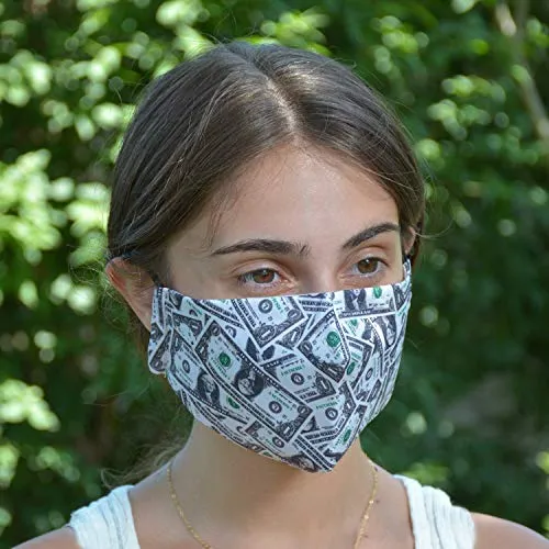 ASA Techmed 2-Piece Cloth Masks for Nose and Mouth Washable Face Covering with 4 Filters