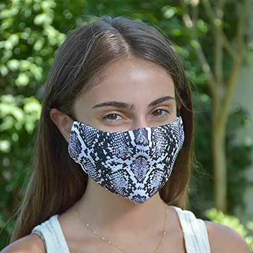 ASA Techmed 2-Piece Cloth Masks for Nose and Mouth Washable Face Covering with 4 Filters