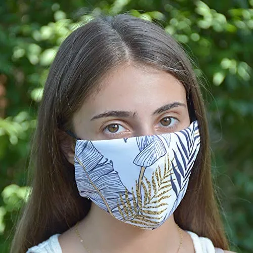 ASA Techmed 2-Piece Cloth Masks for Nose and Mouth Washable Face Covering with 4 Filters