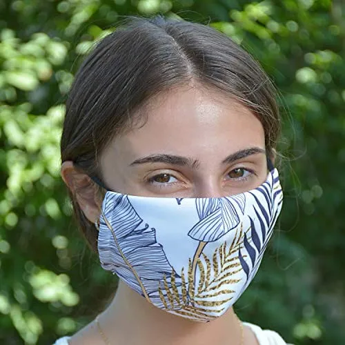 ASA Techmed 2-Piece Cloth Masks for Nose and Mouth Washable Face Covering with 4 Filters