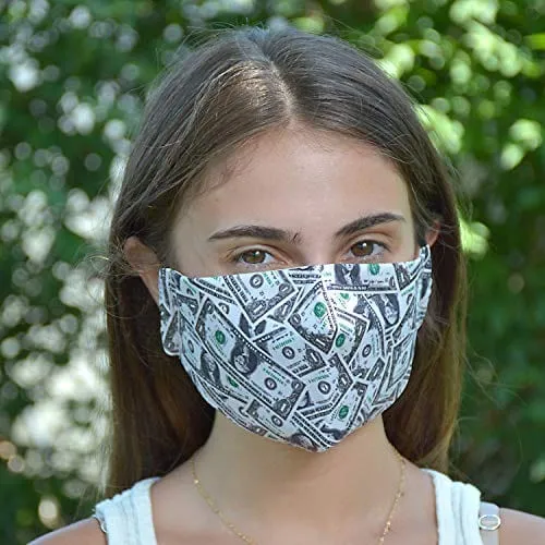 ASA Techmed 2-Piece Cloth Masks for Nose and Mouth Washable Face Covering with 4 Filters