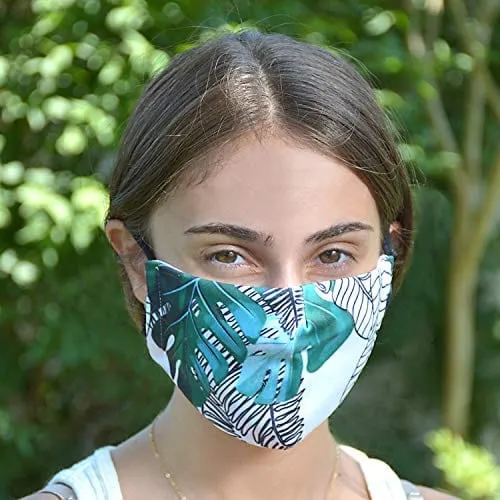 ASA Techmed 2-Piece Cloth Masks for Nose and Mouth Washable Face Covering with 4 Filters