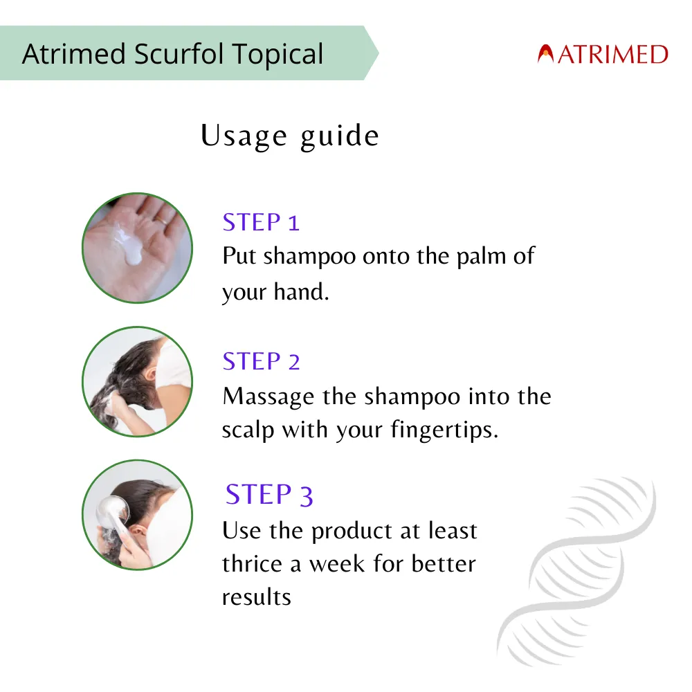 Atrimed Scurfol Anti-Dandruff Shampoo | Pack of 3 | 100ml Each