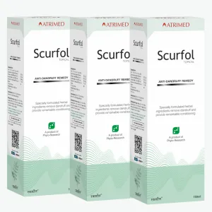 Atrimed Scurfol Anti-Dandruff Shampoo | Pack of 3 | 100ml Each