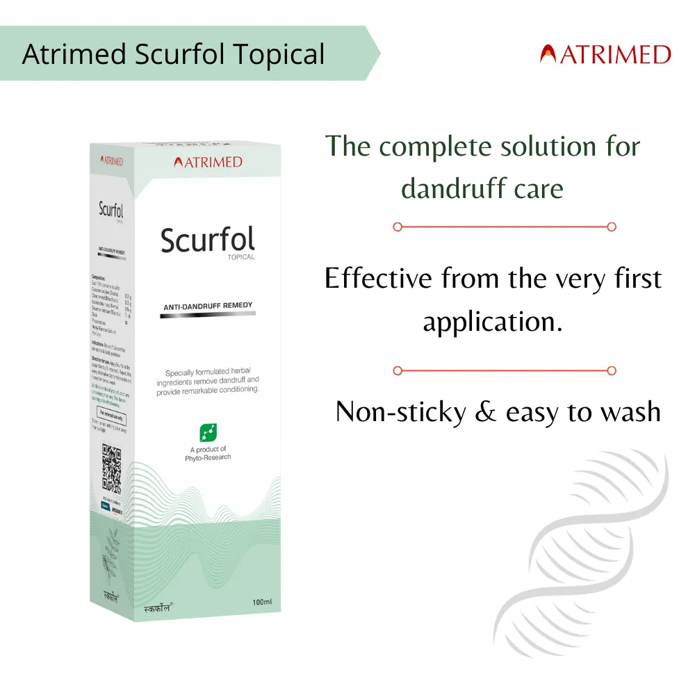 Atrimed Scurfol Anti-Dandruff Shampoo | Pack of 3 | 100ml Each