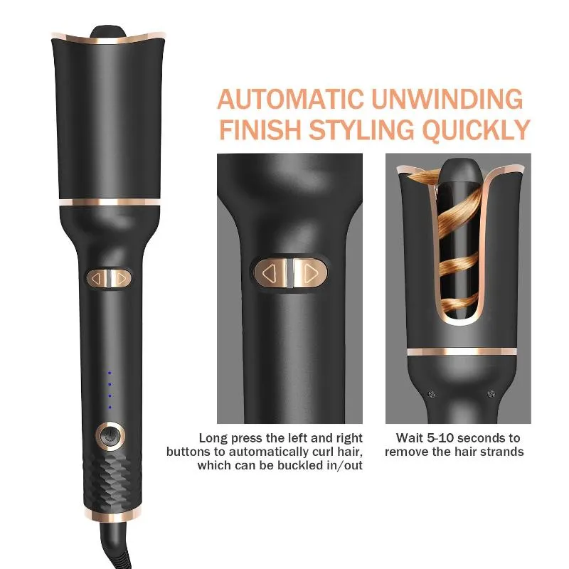 Automatic Black Spiral Electric Negative Ion Curling Iron