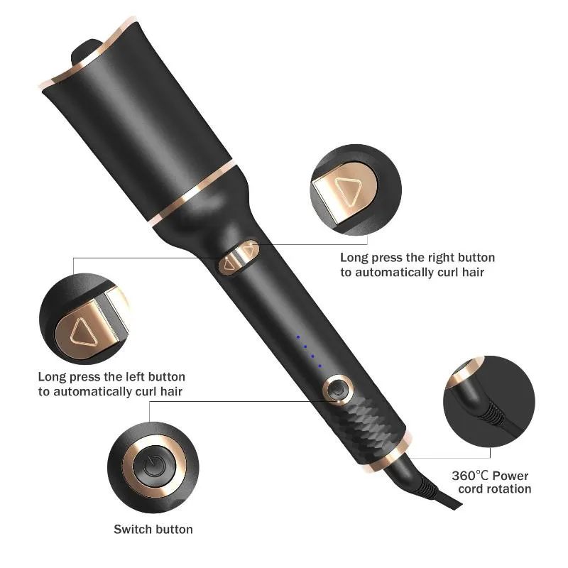 Automatic Black Spiral Electric Negative Ion Curling Iron