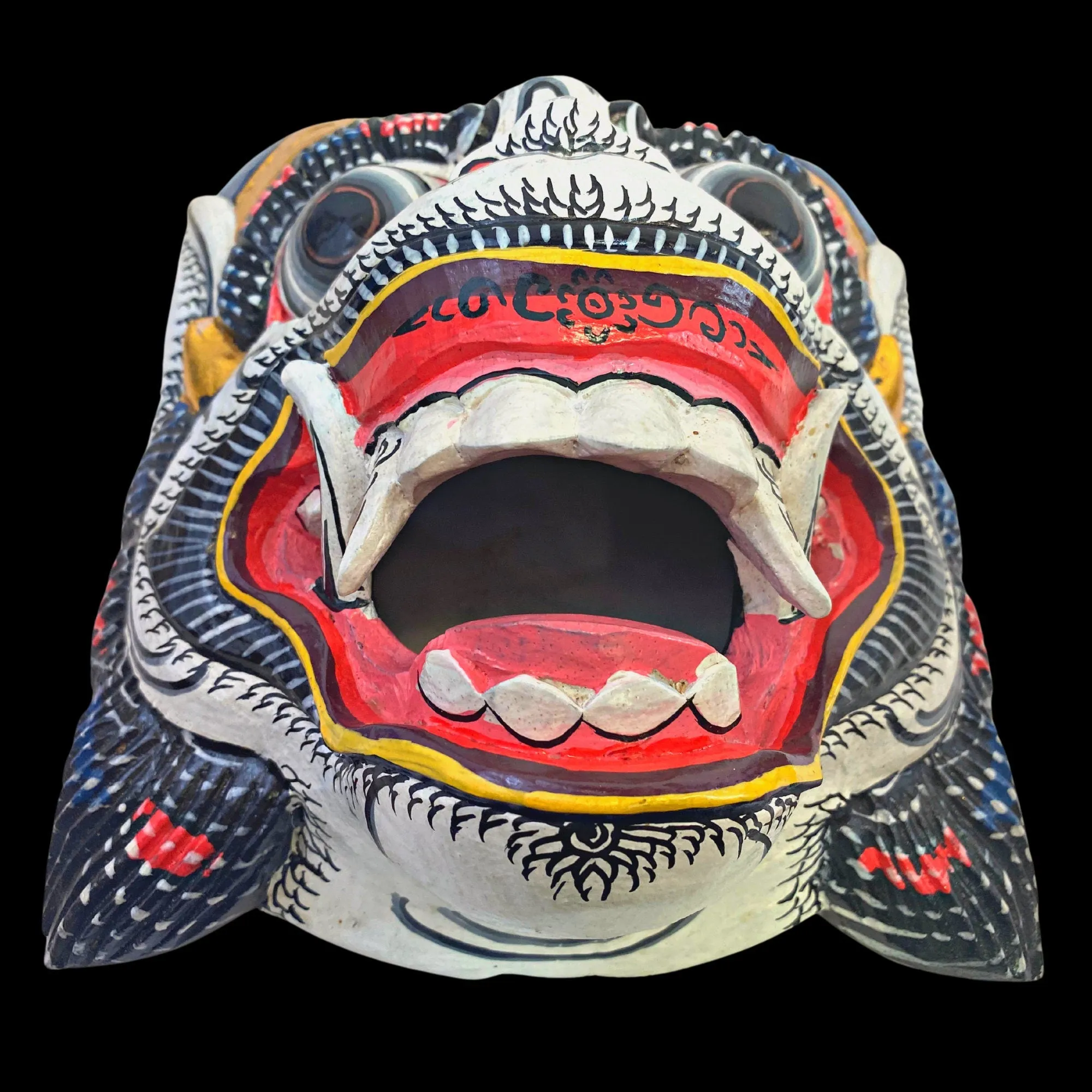Balinese Mask White Hanuman the Monkey General Wooden Topeng Hand Carved  wood Carving Bali Folk Art Wall art Indonesia