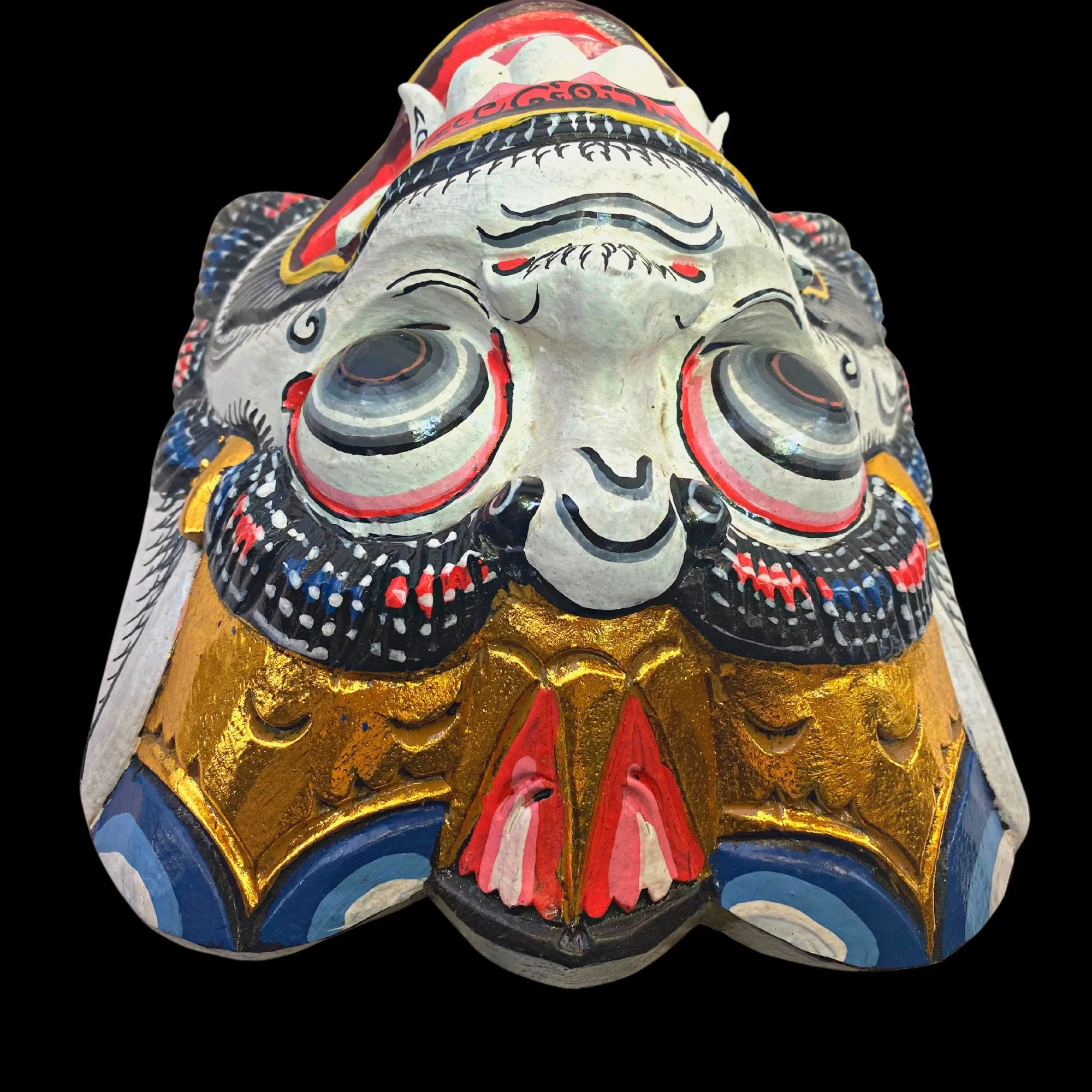 Balinese Mask White Hanuman the Monkey General Wooden Topeng Hand Carved  wood Carving Bali Folk Art Wall art Indonesia