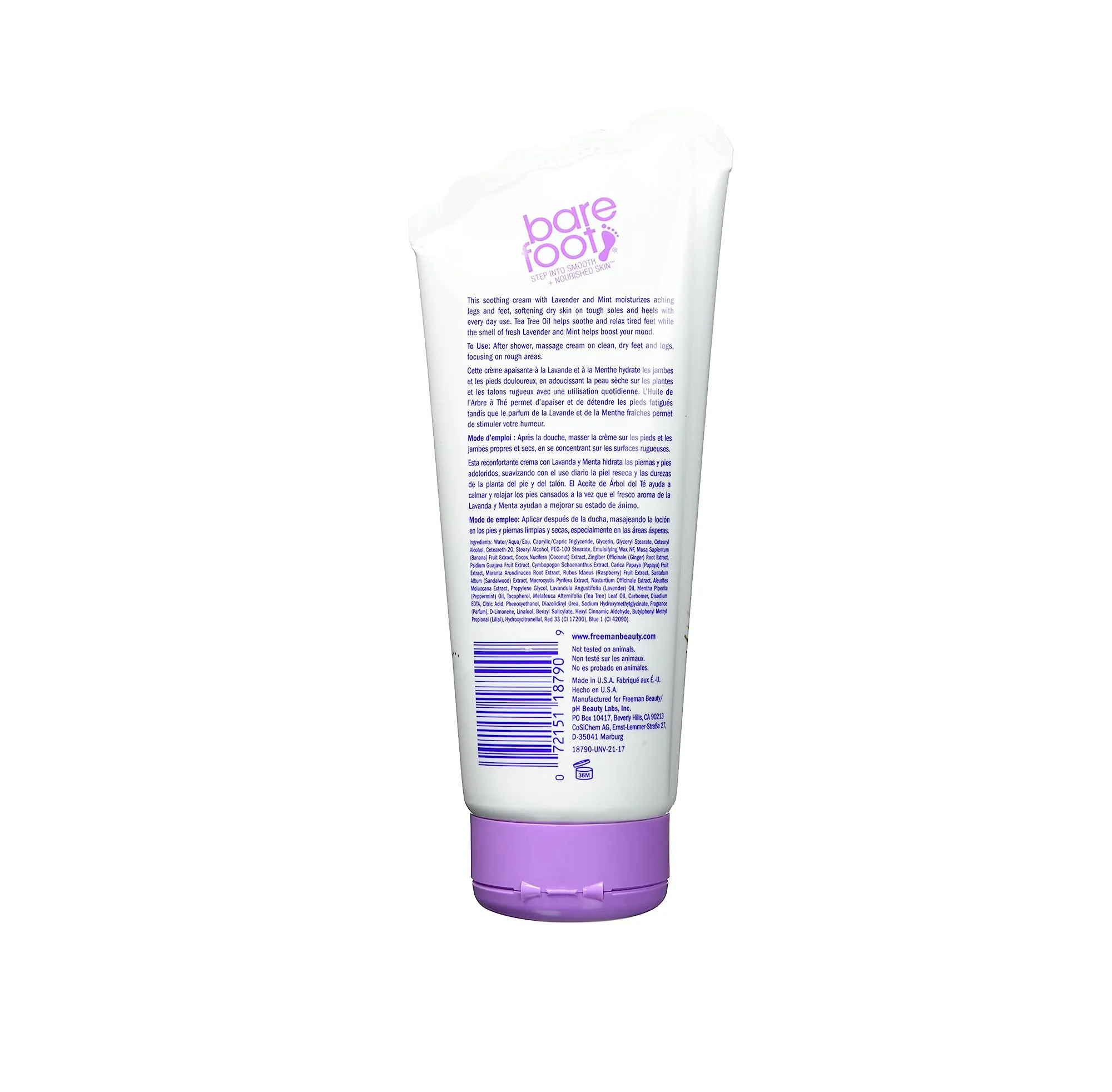 Barefoot Wine & Bubbly Bare Foot Cream Mint Fluid Ounce Green Ivory Lavender 5.3 Fl Oz Packaging may vary