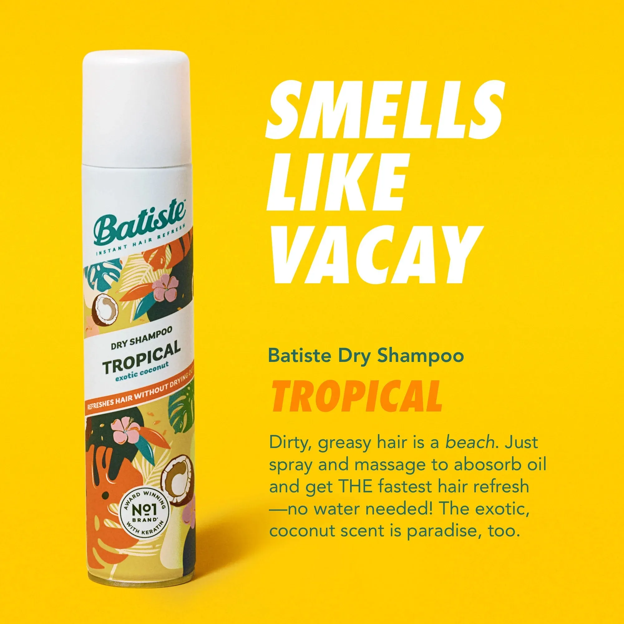 Batiste Dry Shampoo Tropical Spray Exotic Coconut 50ml, 200ml / 350ml