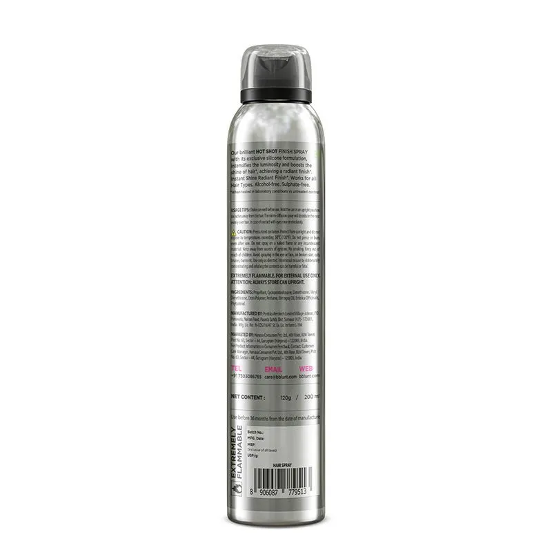 BBLUNT Hotshot Finish Spray Delivers Radiant, Salon-like Gloss (200ml)