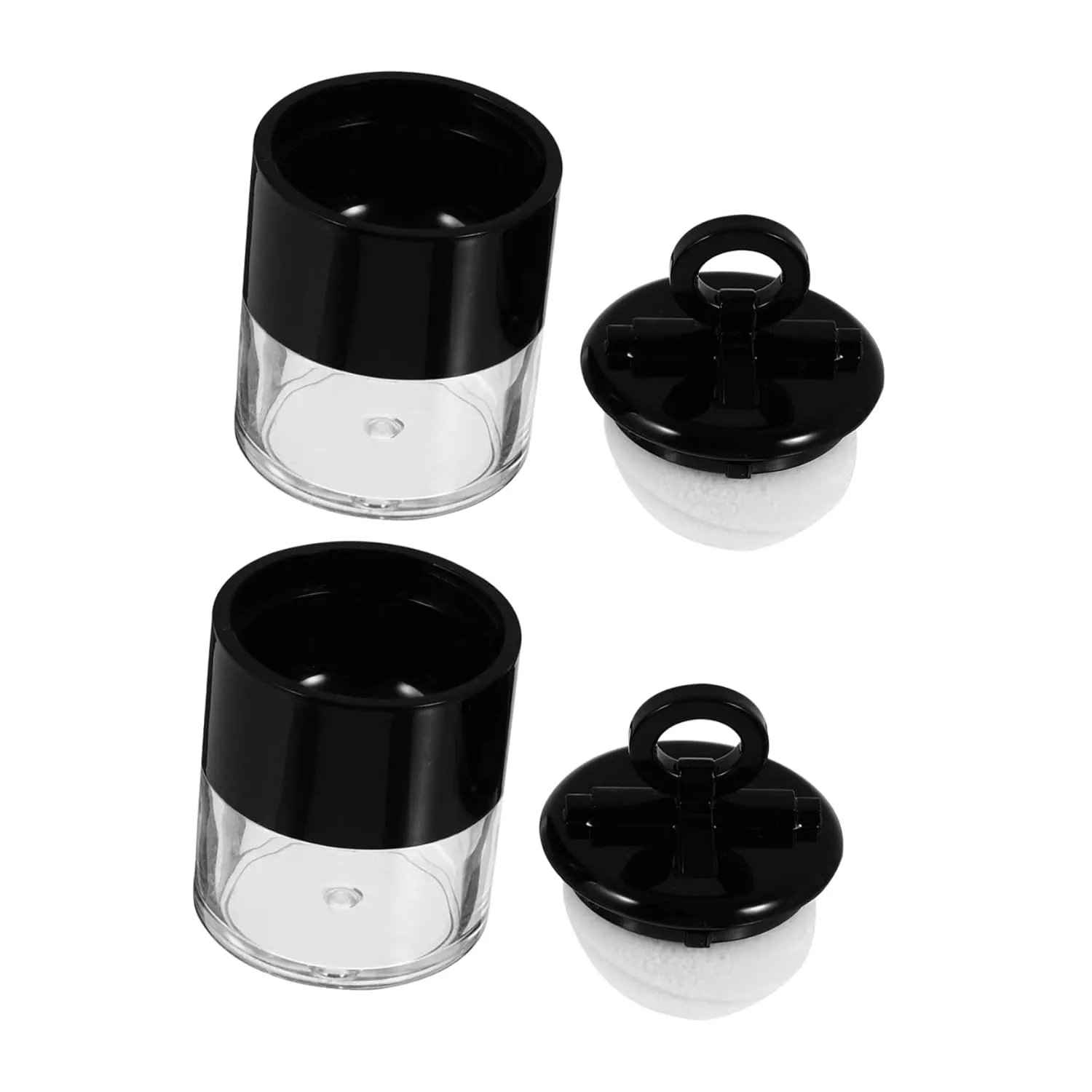 Beaupretty 2pcs Mini Refillable Loose Powder Box Portable Empty Cosmetic Containers for Travel Puff for Loose Powder Makeup Organizer