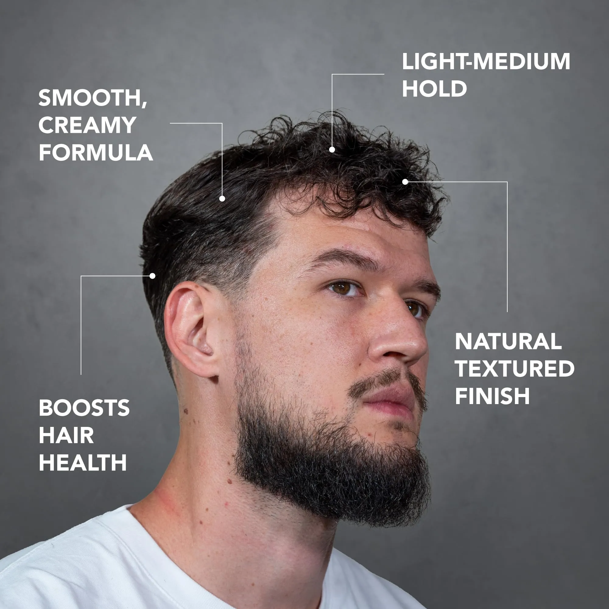 BluMaan Men’s Hybrid Styling Cream Clay | Matte Cream Hair Clay, Easy Workability and Voluminous Hold | Light to Medium Hold for a Smooth Stick, Textured, Matte Finish | 2.5 oz (74 ml)