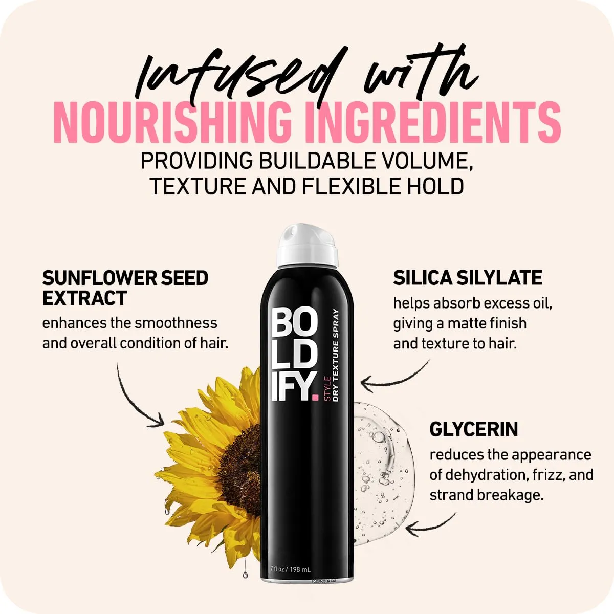 Boldify Dry Texture Spray for Hair - Hair Volumizer Hair Spray, Texturizing Spray for Fine Hair, Hair Volumizer for Fine Hair - Stylist Recommended Hairspray, Volume Hair Products for Women & Men
