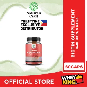 BUY1 GET1 = Natures Craft Pure Biotin Supplement | 60 Capsules EXP 01/31/2025