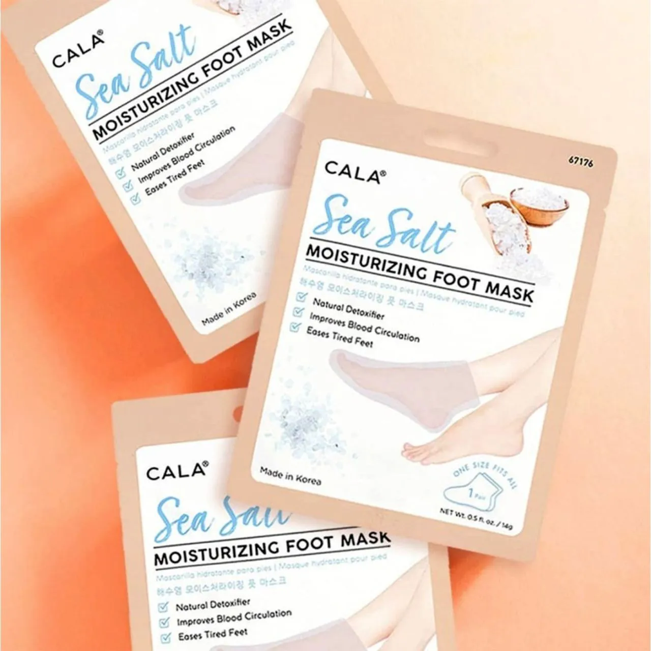 Cala Sea Salt Foot Masks (3 Pairs / Pk)Moisturizing Foot Mask Socks: Sea Salt (3 Pairs)