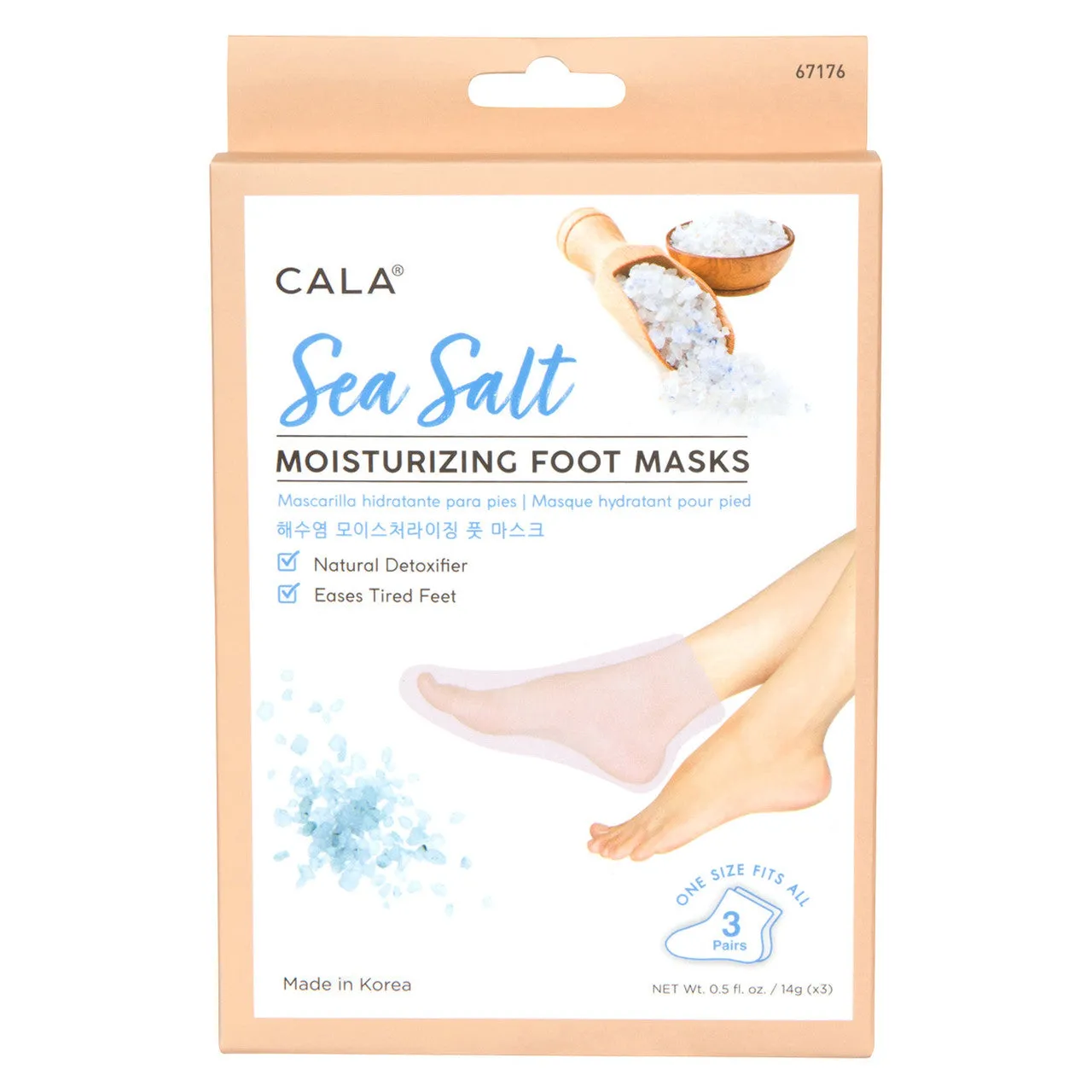 Cala Sea Salt Foot Masks (3 Pairs / Pk)Moisturizing Foot Mask Socks: Sea Salt (3 Pairs)