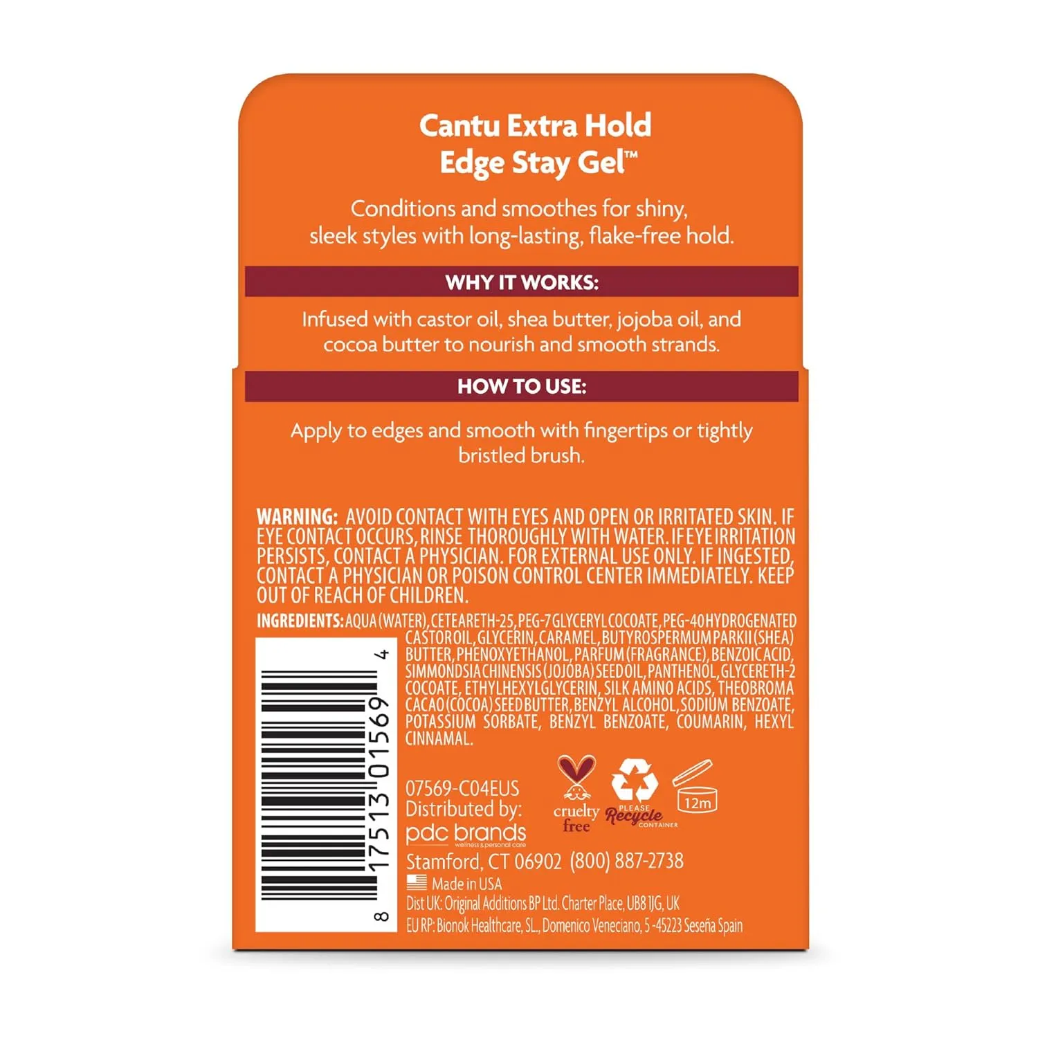 Cantu Shea Butter Extra Hold Edge Stay Gel 64g