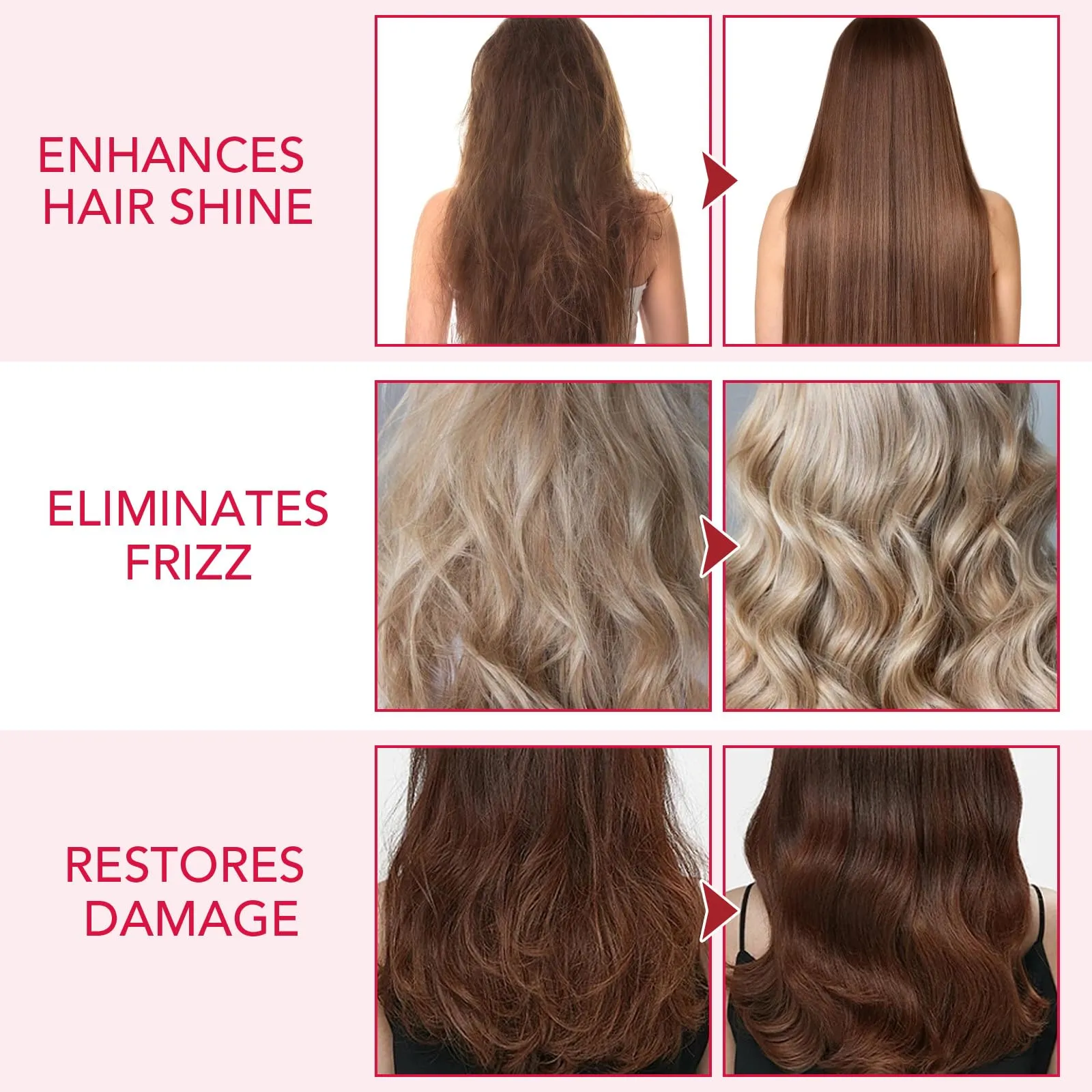 caqorzo Hair Treatment Serum, Hair Vitamin Serum Capsule, 60PCS Enriched with Moroccan Macadamia Avocado Oils, Vitamins A C E Pro B5, No Rinse and Safe for All Hair(Box-Packed)