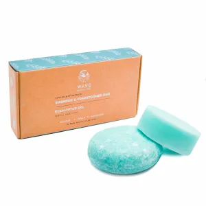 Clever Yoga Invigorating Eucalyptus Oil Shampoo and Conditioner Bar Set - 100% Vegan, Plastic Free, Sustainable, Handmade in USA, Silicone Paraben and SLS Free, Great for Travel - 2.2 Ounces