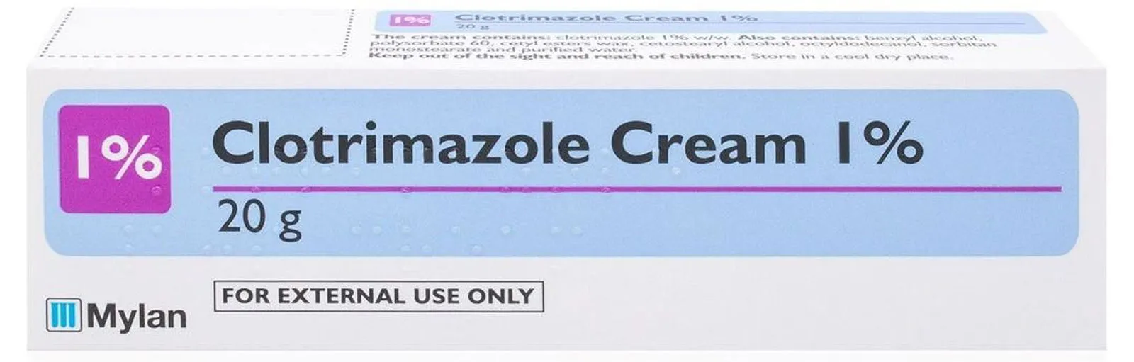 Clotrimazole Cream 1% Fungal Skin Treatment 20g