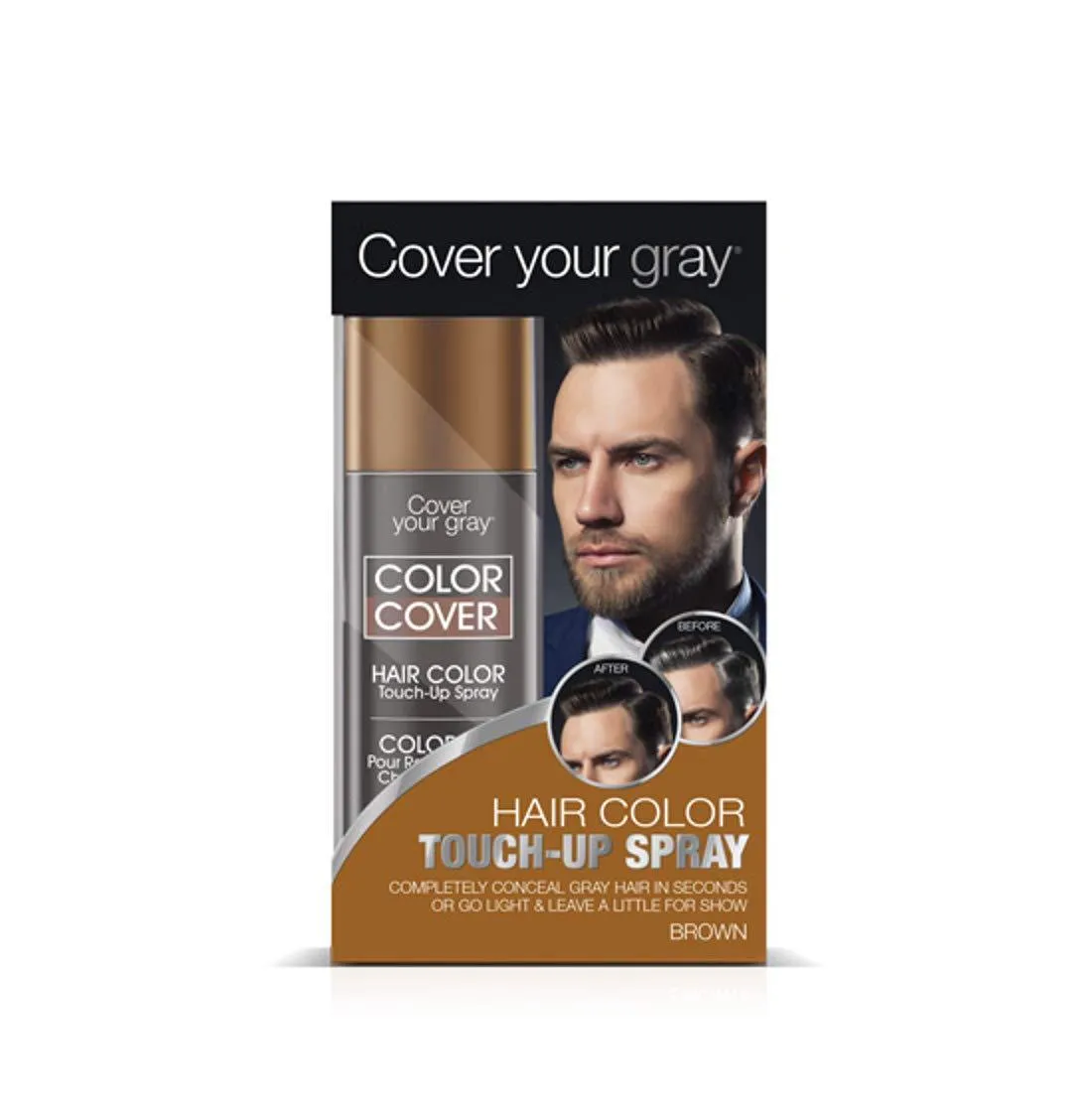 Cover Your Gray for Men Color Cover Hair Color Touchup Spray