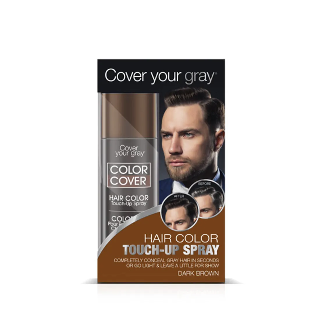 Cover Your Gray for Men Color Cover Hair Color Touchup Spray