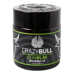 CrazyBull Hair Clay Play Medium Hold Clay - Styling Clay with Volcanic Ash Bentonite - Long-Lasting and Vegan Friendly Hair Clay for Men - 3.38 oz