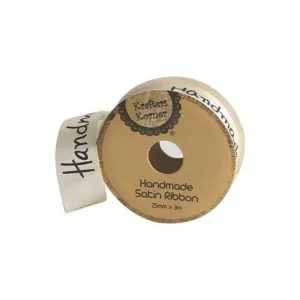 Cream Handmade Ribbon - 25mm x 3m
