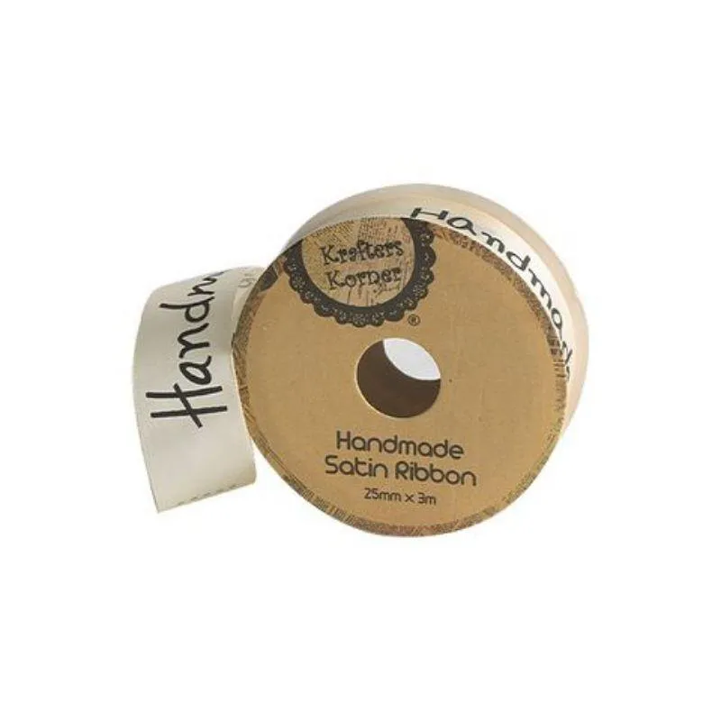 Cream Handmade Ribbon - 25mm x 3m