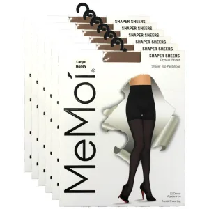 Crystal Sheer Shaper Control Top Tights - 6 Pack