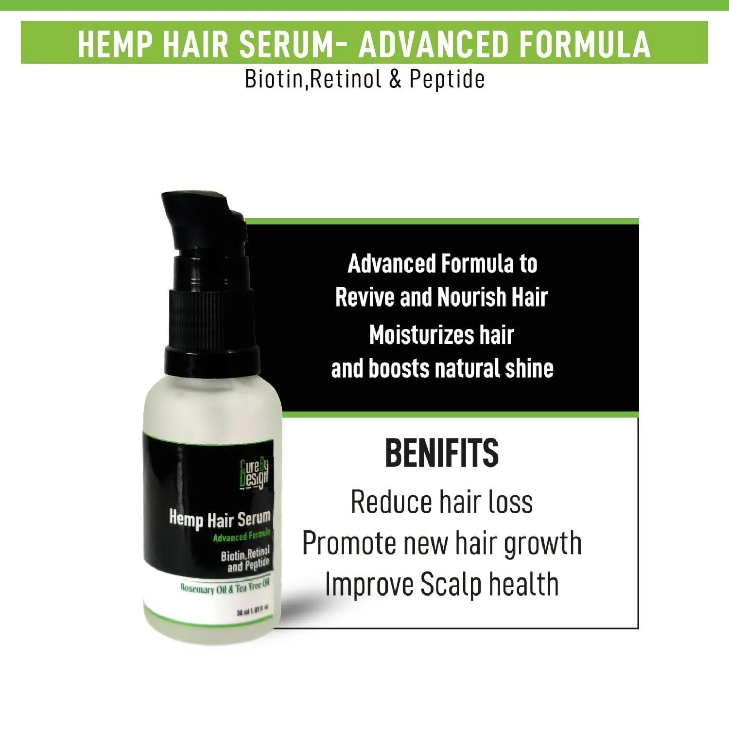 Cure By Design- Hemp Hair Serum