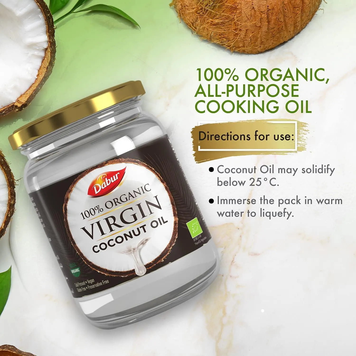 Dabur Virgin Coconut Oil 100% Organic - 500ml