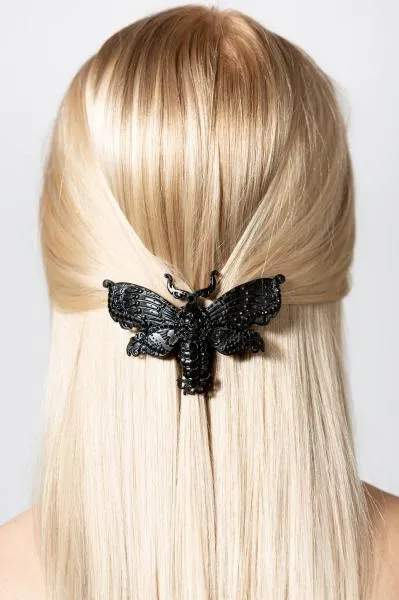 Dead Moth Barrette - Black