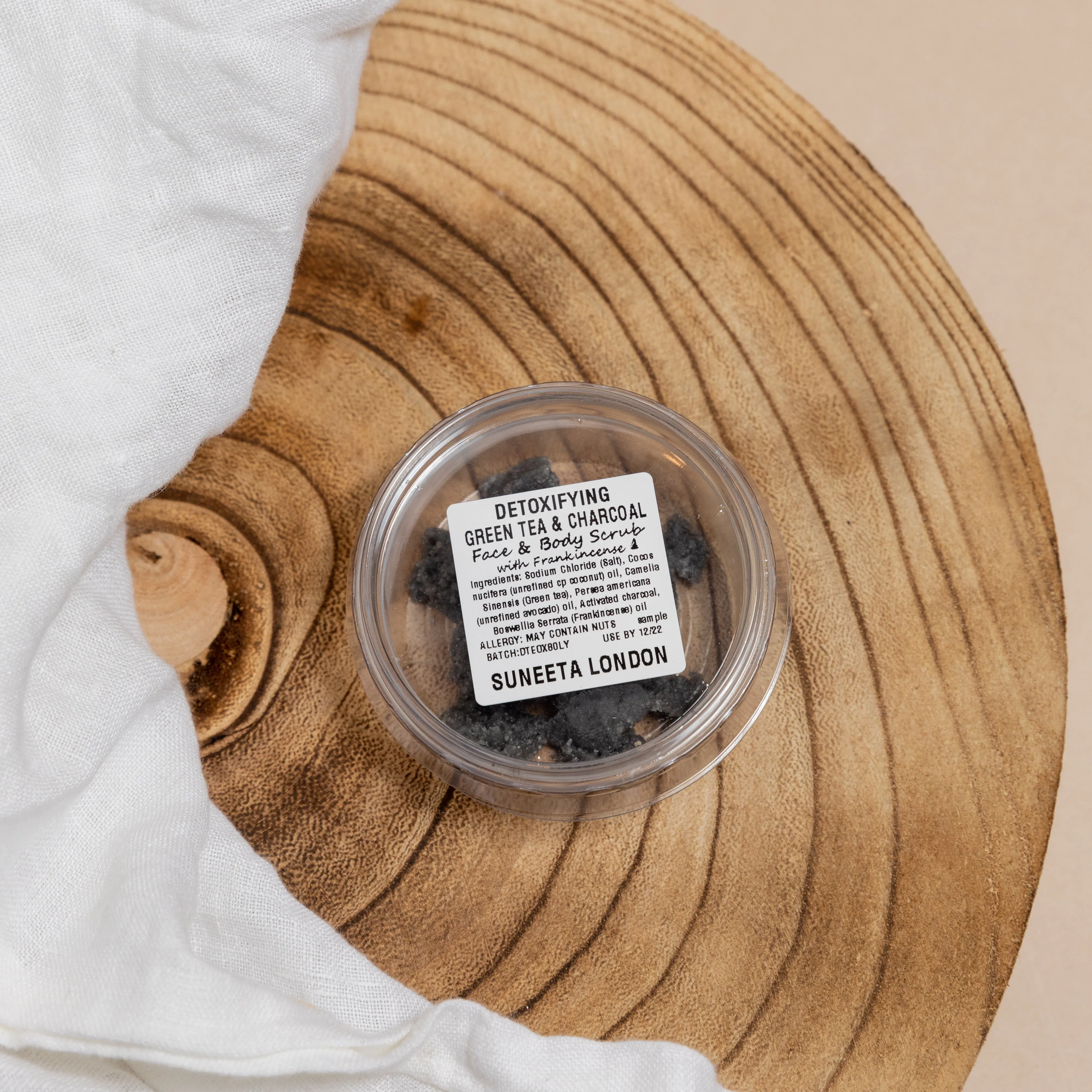 Detoxifying Charcoal & Green Tea Face and Body Scrub with Frankincense