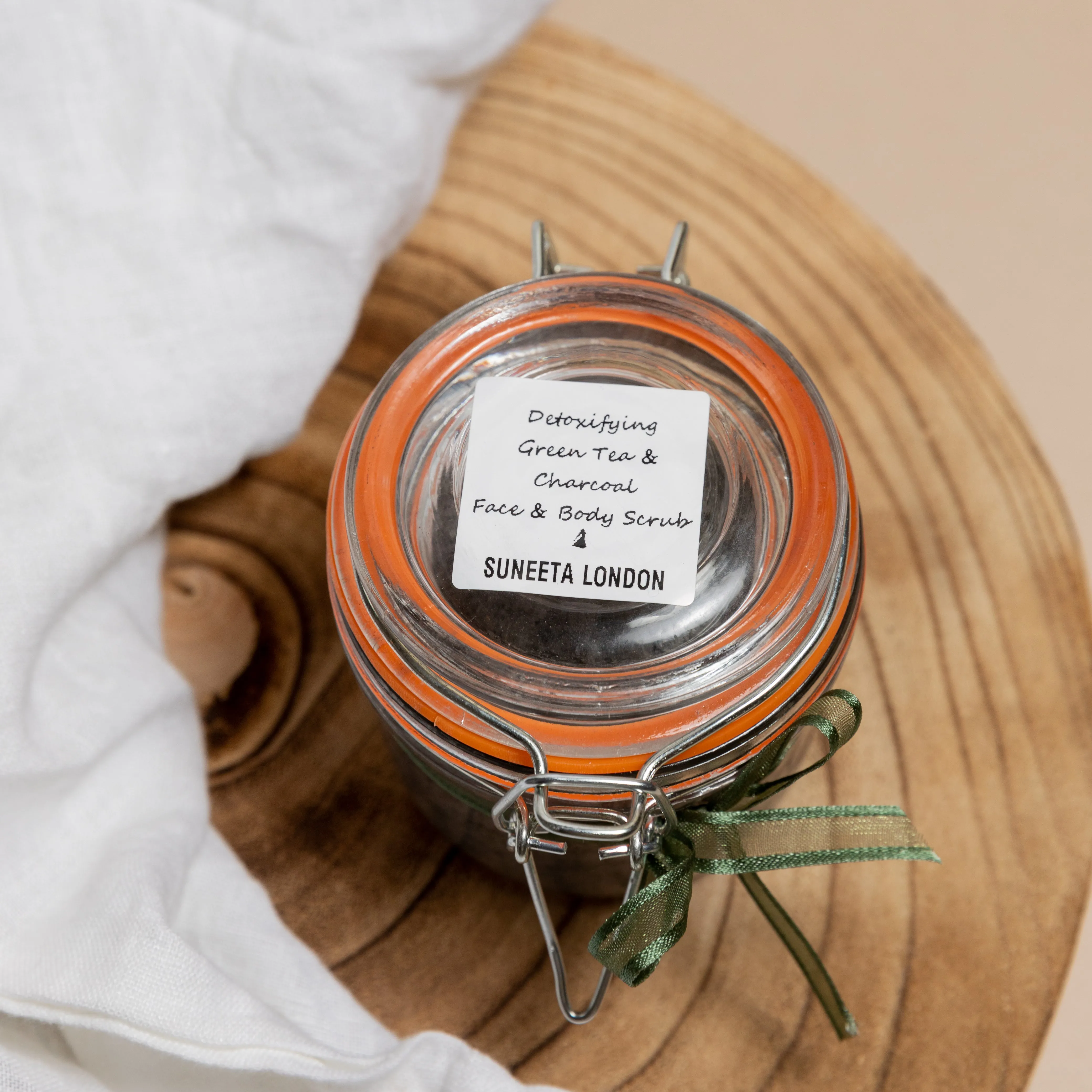 Detoxifying Charcoal & Green Tea Face and Body Scrub with Frankincense