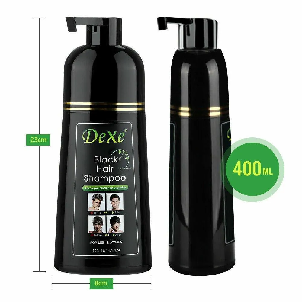 Dexe Black Hair Shampoo Instant Hair Blackening Dye - 400 ML