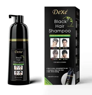 Dexe Black Hair Shampoo Instant Hair Blackening Dye - 400 ML