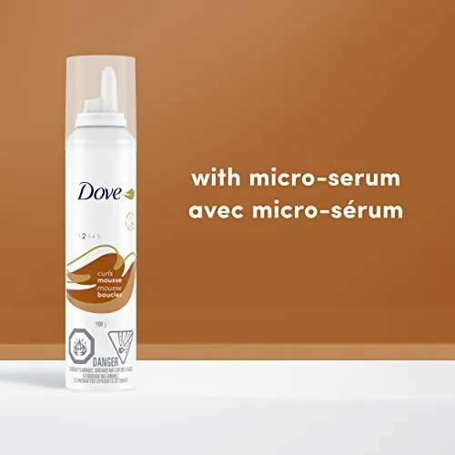 Dove Style Care Mousse, nourishing curls, hair styling for curly, wavy hair and extra curl definition 198 GR