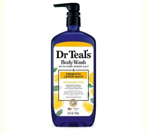 Dr Teals Body Wash with Pure Epsom Salt   Prebiotic Lemon Balm & Essential Oils 710ml
