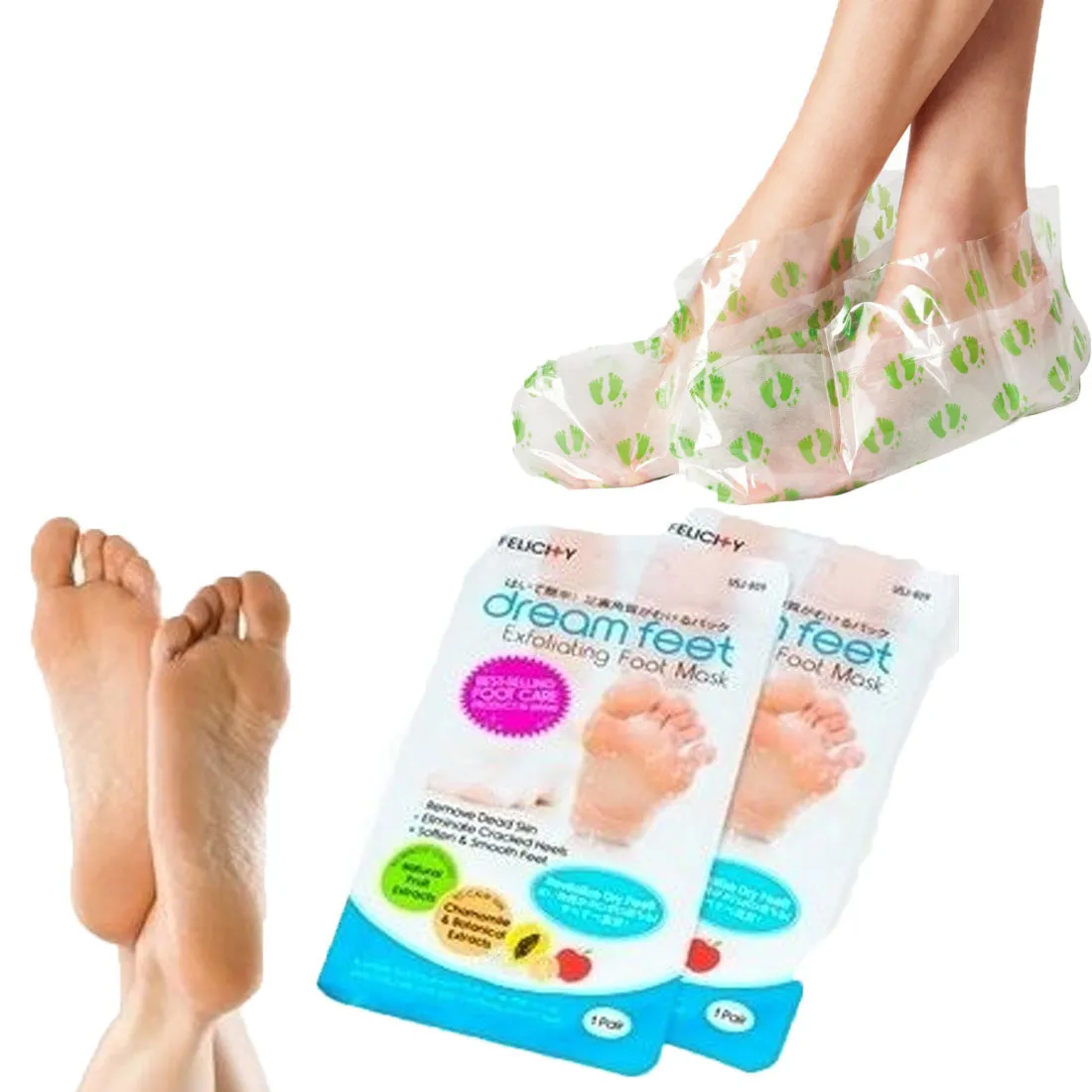 Dream Feet Exfoliating Foot Mask (Two Pair)