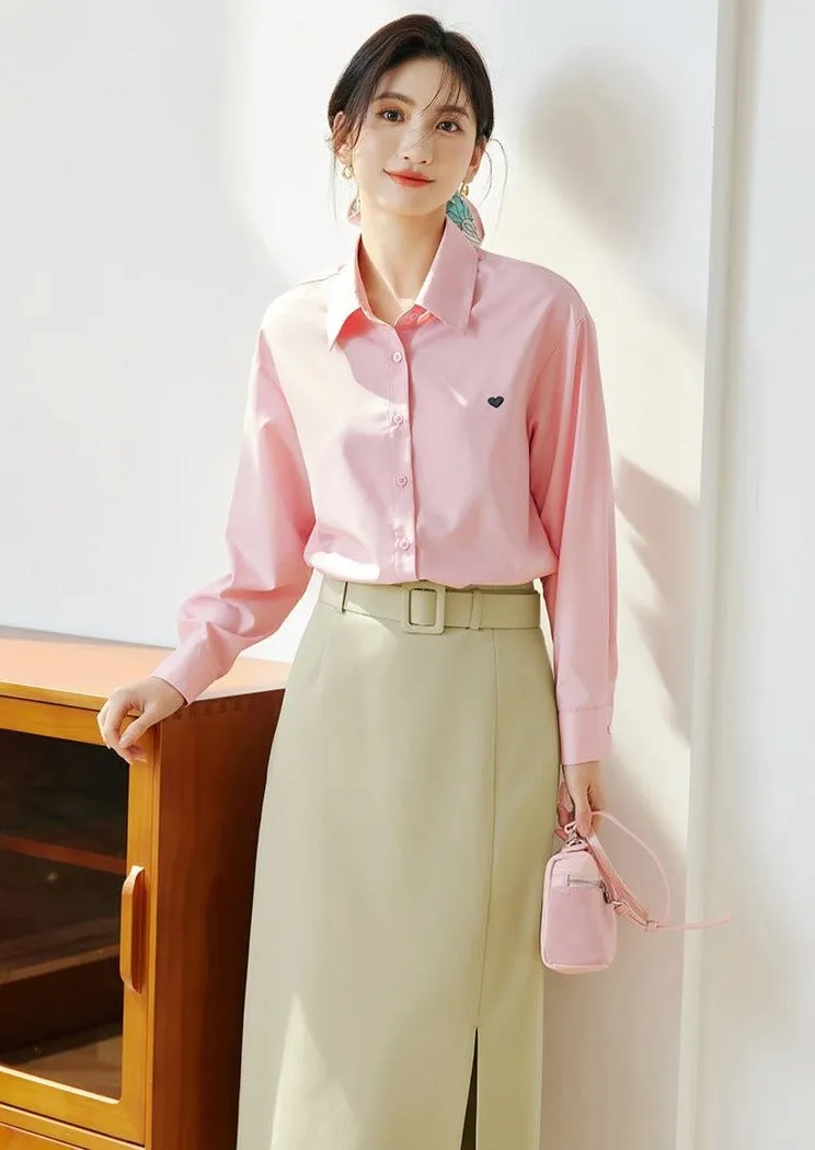 ELEGANT HIGH WAIST SLIT MIDI SKIRT