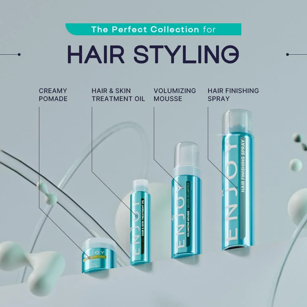 ENJOY Straightener, 8 Oz. - Hair Styling Cream, For All Hair Types, Straighten and Control, Soft and Smooth, Curly Hair Products