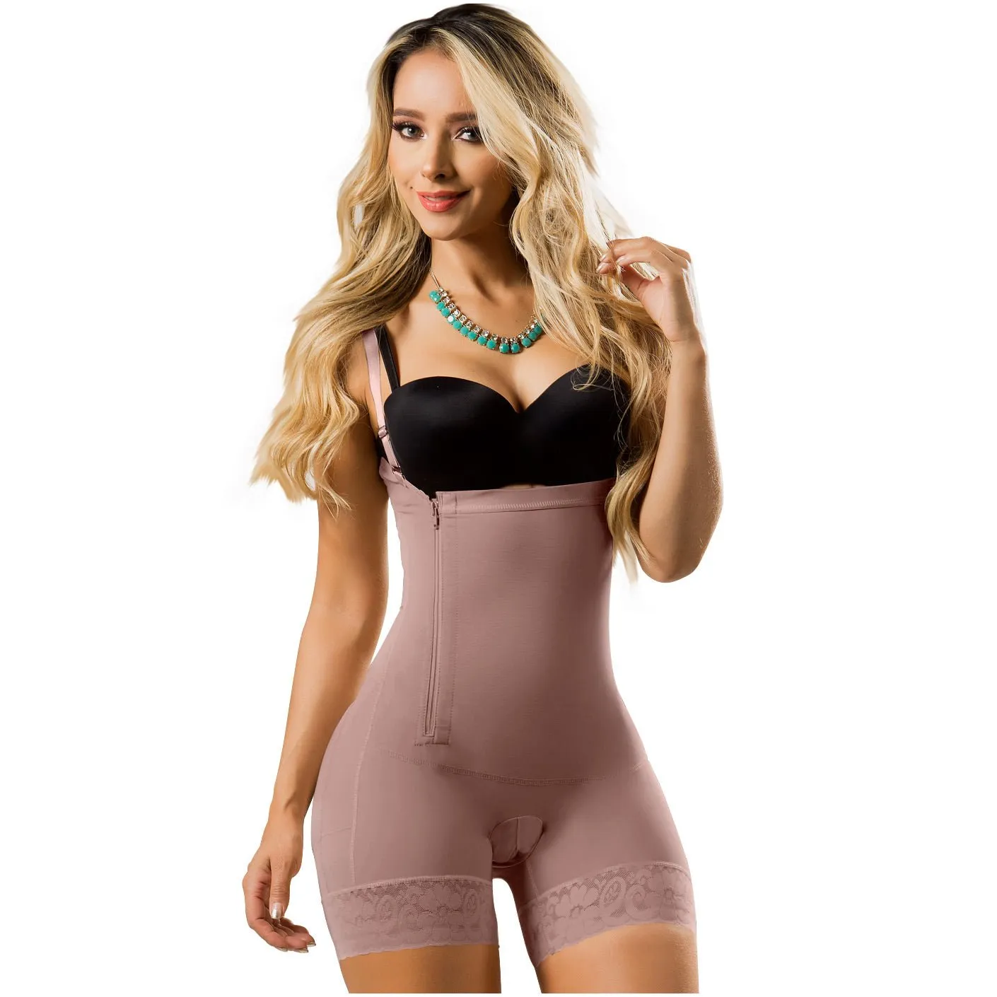 Everyday Use & Postpartum Girdle Open Bust Mid Thigh Butt Lifters Fajas Laty Rose 21111
