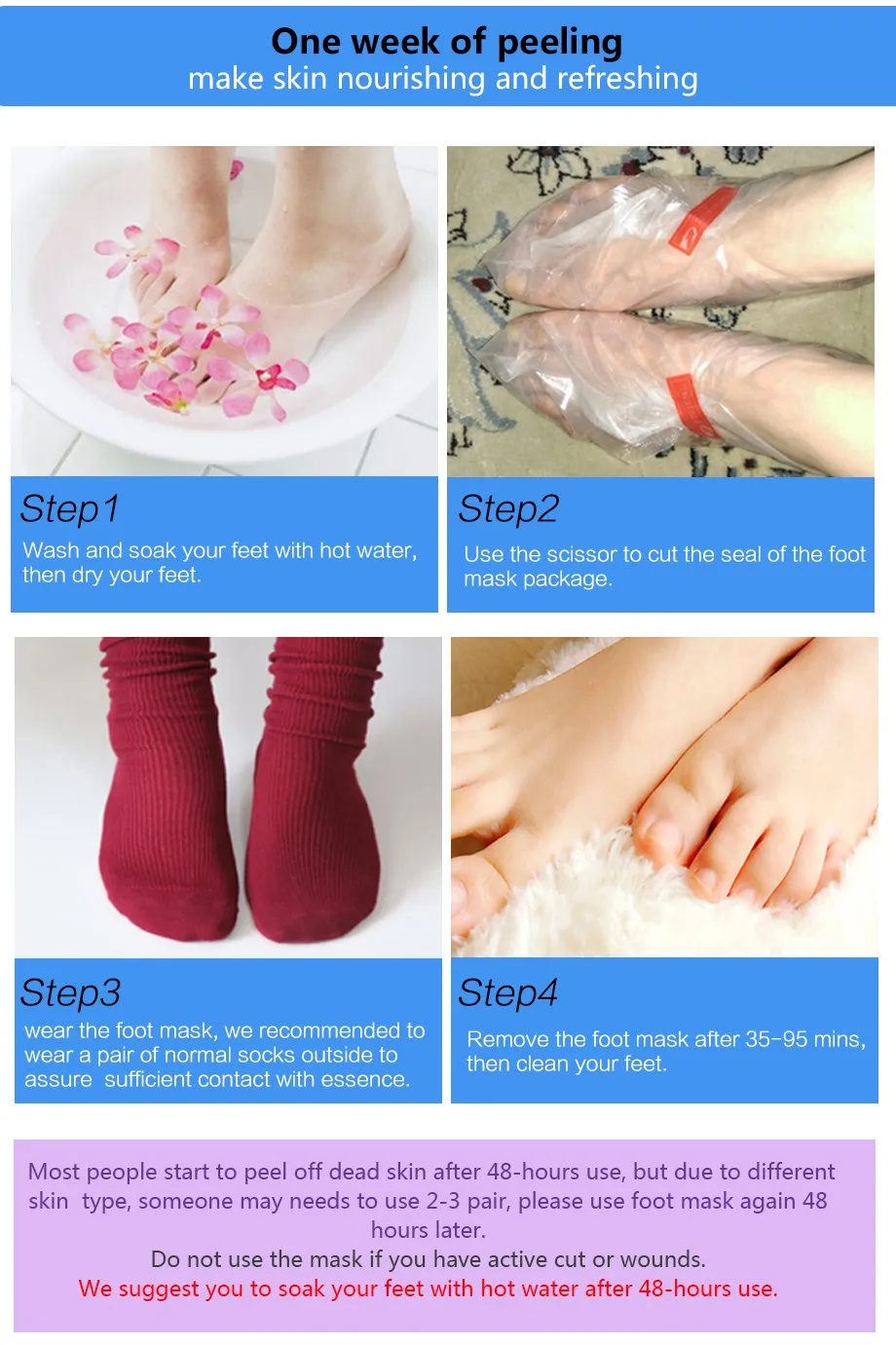 Exfoliating Peel Foot Mask Callus Hard Head Skin Remover