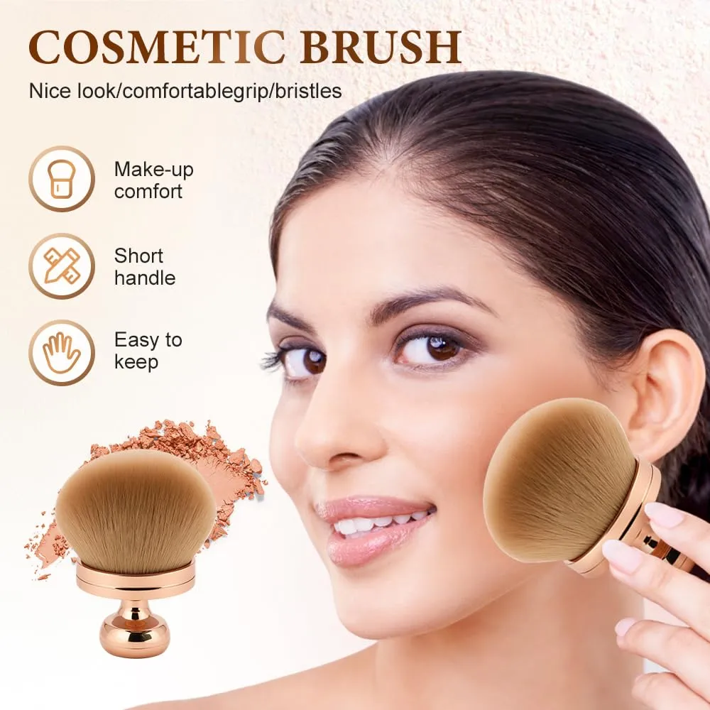 Extra Large Body Makeup Brush for Self Tanner, 2025 New 3 Inch Width Self Tanning Blend Brush, Oval Face Leg Makeup Brush for Foundation, self-tanners, Powder, Face and Body (2pc Gold)