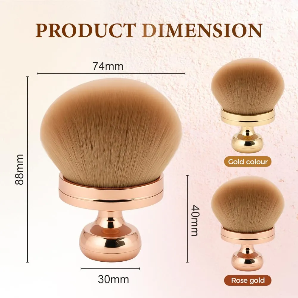 Extra Large Body Makeup Brush for Self Tanner, 2025 New 3 Inch Width Self Tanning Blend Brush, Oval Face Leg Makeup Brush for Foundation, self-tanners, Powder, Face and Body (2pc Gold)