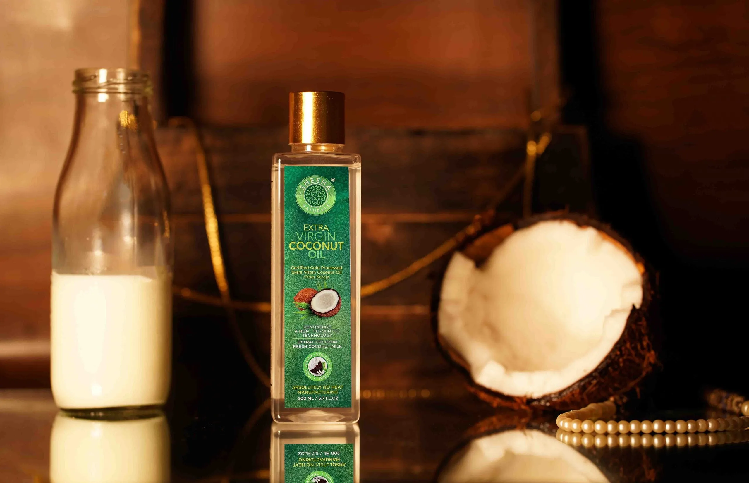 Extra Virgin Coconut Oil From Kerala Extracted from Fresh Coconut Milk,100% Natural, Cold Processed & Unrefined. Can be used for Cooking, as a Dietary Supplement & for Skin, Hair & Baby Massages