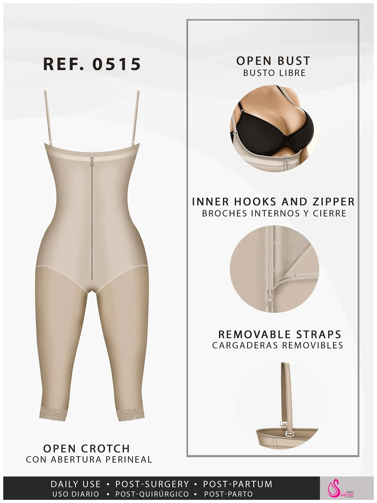 Fajas Salome 0515 | Colombian Tummy Control Post Op Shapewear for Women